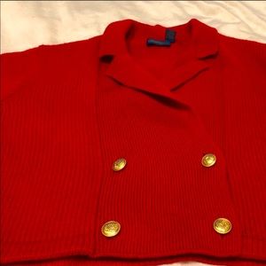 All Wool Red Carroll Reed Sweater.